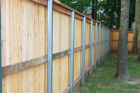 wooden privacy fence metal brackets or not|galvanized posts for wood fence.